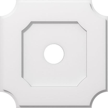 Ekena Millwork Locke Architectural Grade PVC Contemporary Ceiling Medallion, 16"OD x 3"ID x 9 1/2"C x 1"P CMP16LE-03000